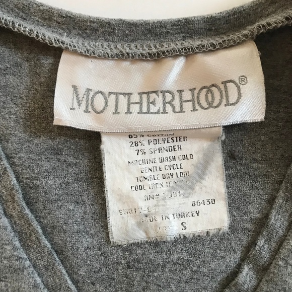 Motherhood Gray V-Neck Maternity Dress Back Tie S - Picture 6 of 6